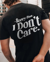 Men's Plus Size Street Fashion I Don't Care' Printed Round Neck Short Sleeve T-Shirt